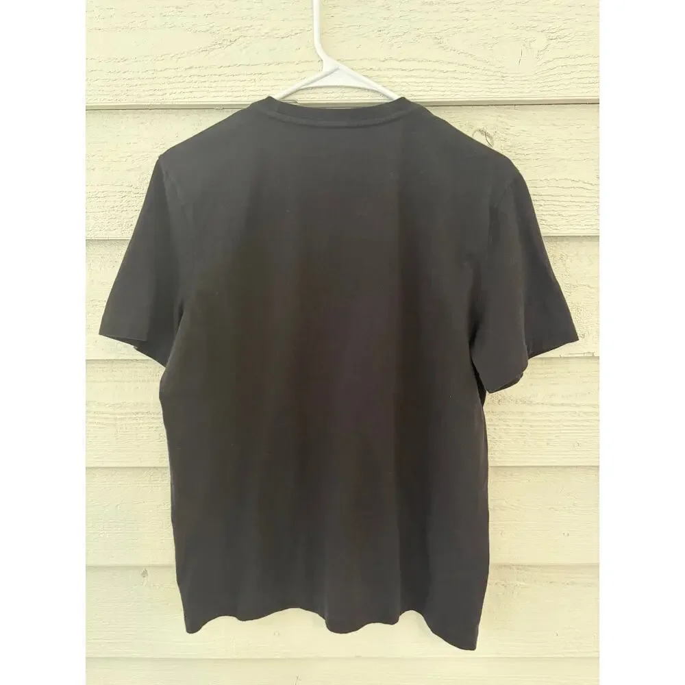 Michael Kors Graphic Logo T-Shirt Black Blue Paint Print Medium 100% Cotton - Picture 4 of 5